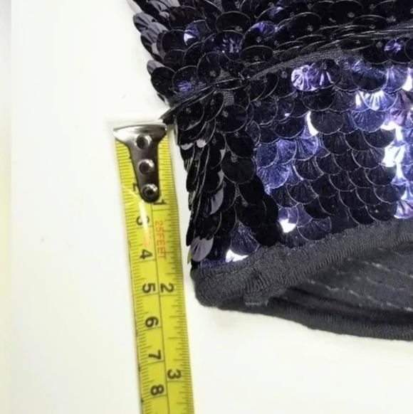 Asos Women's Blue Dressy Sequin Pull On Sleeveless Short Romper, 12 - Picture 5 of 10